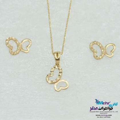 Half set of gold - Necklace and Earring - Butterfly Design-MS0458